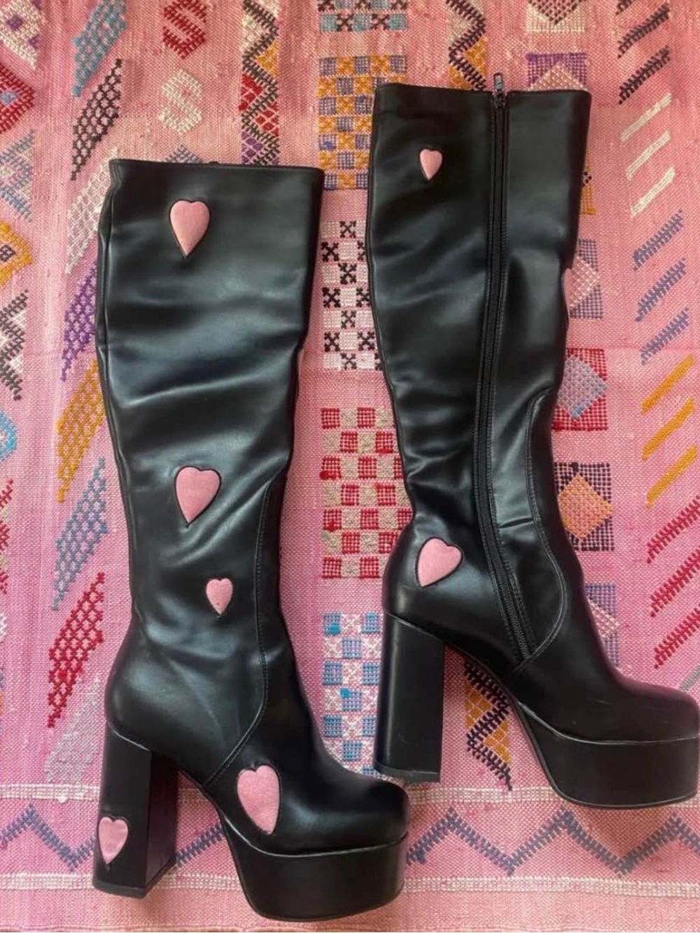 LAMODA Candyfloss Love Platform Knee High Boots 💖🖤